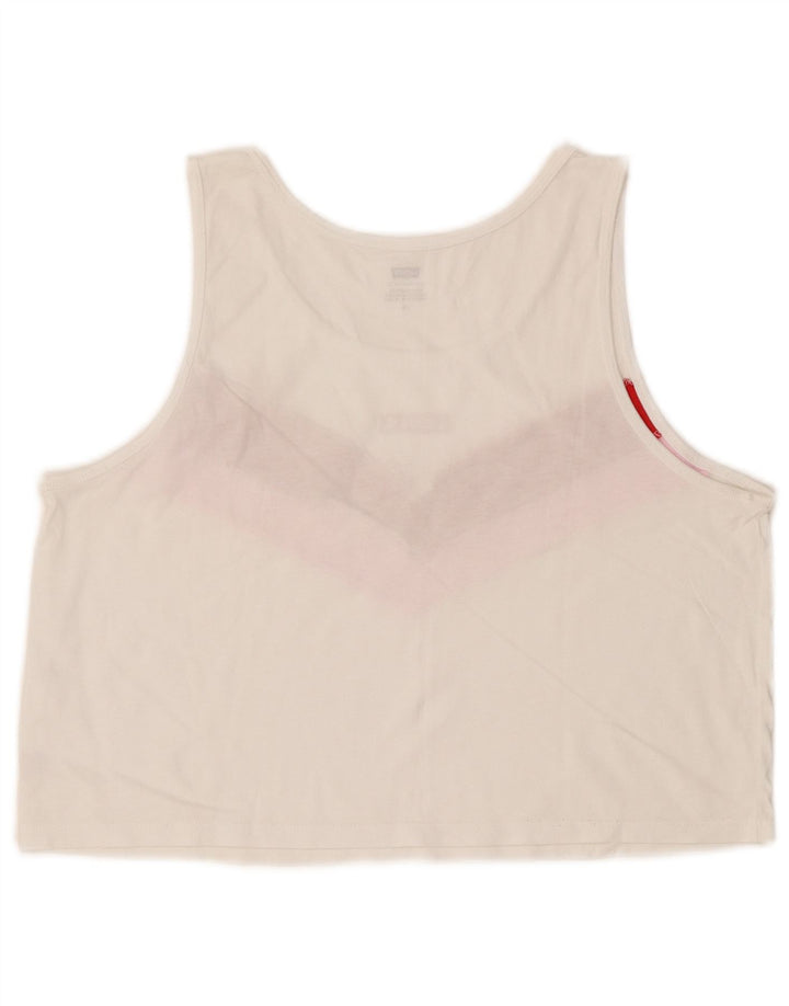 Colete feminino Levi's Crop Graphic Vest UK 14 grande bloco colorido branco