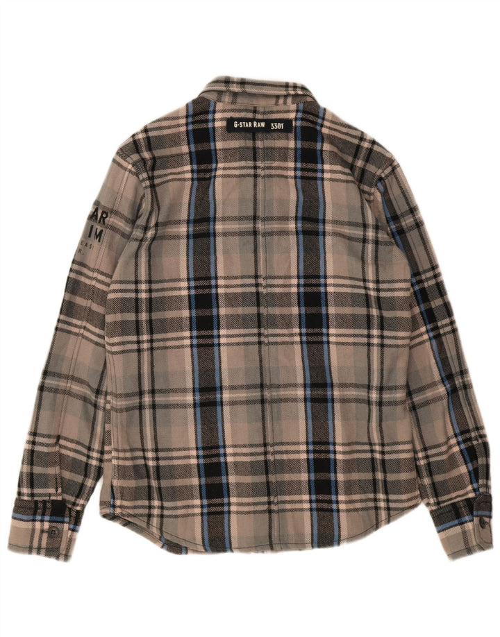 Camisa masculina de flanela G-Star grande acrílico xadrez cinza