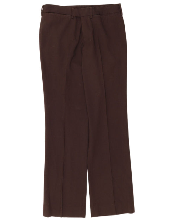 Zara Calça masculina reta casual UE 38 pequena W30 L30 poliéster marrom