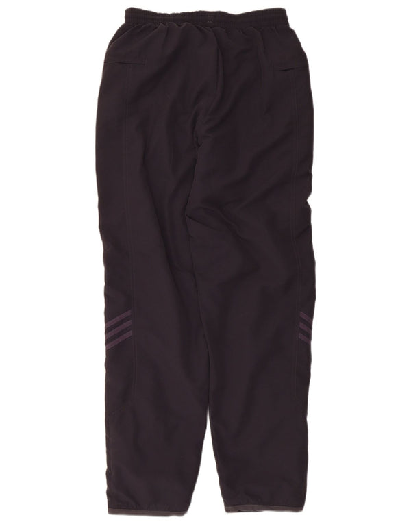 Calça de treino feminina Adidas UK 10 pequena azul marinho poliéster