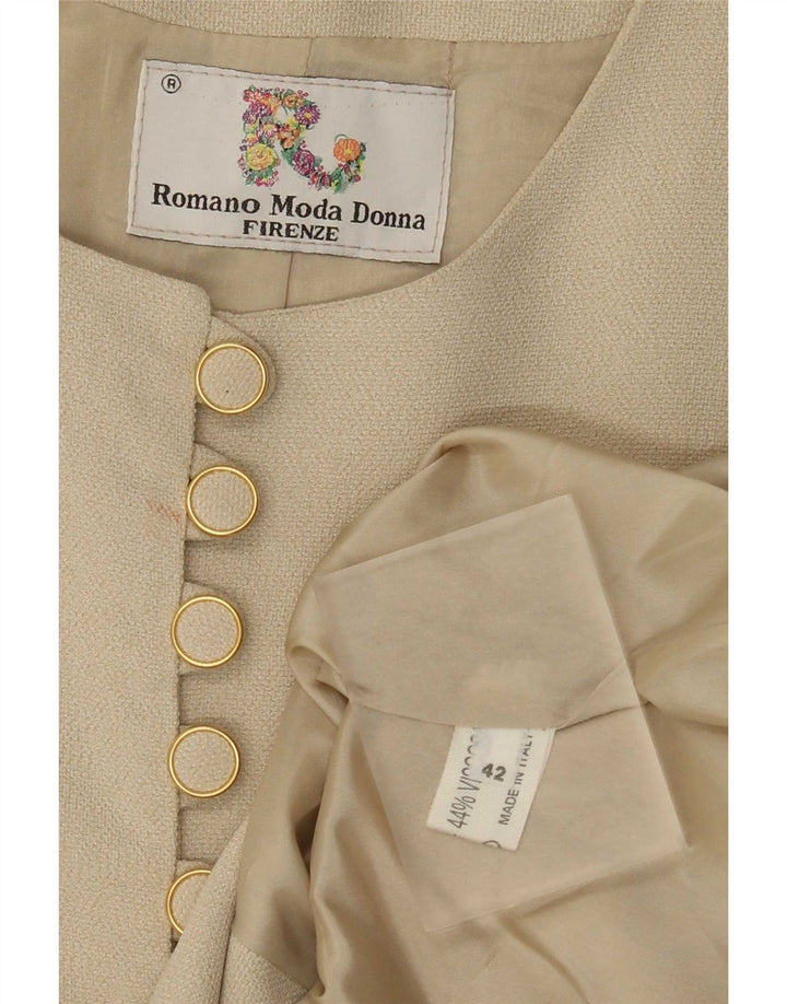 Jaqueta blazer feminina vintage IT 42 estampa animal bege médio
