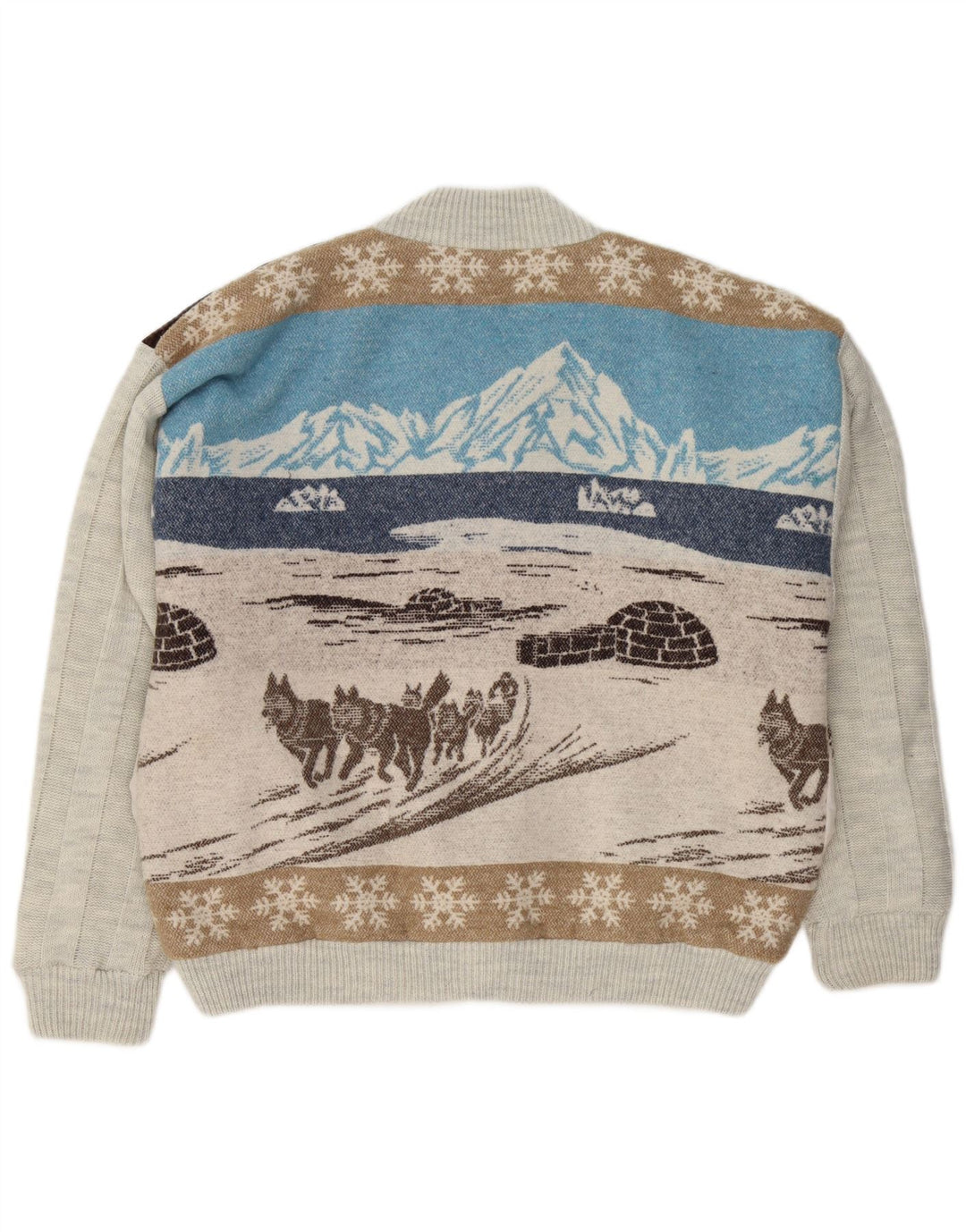 Suéter cardigã gráfico masculino VINTAGE IT 48/50 médio multicolorido