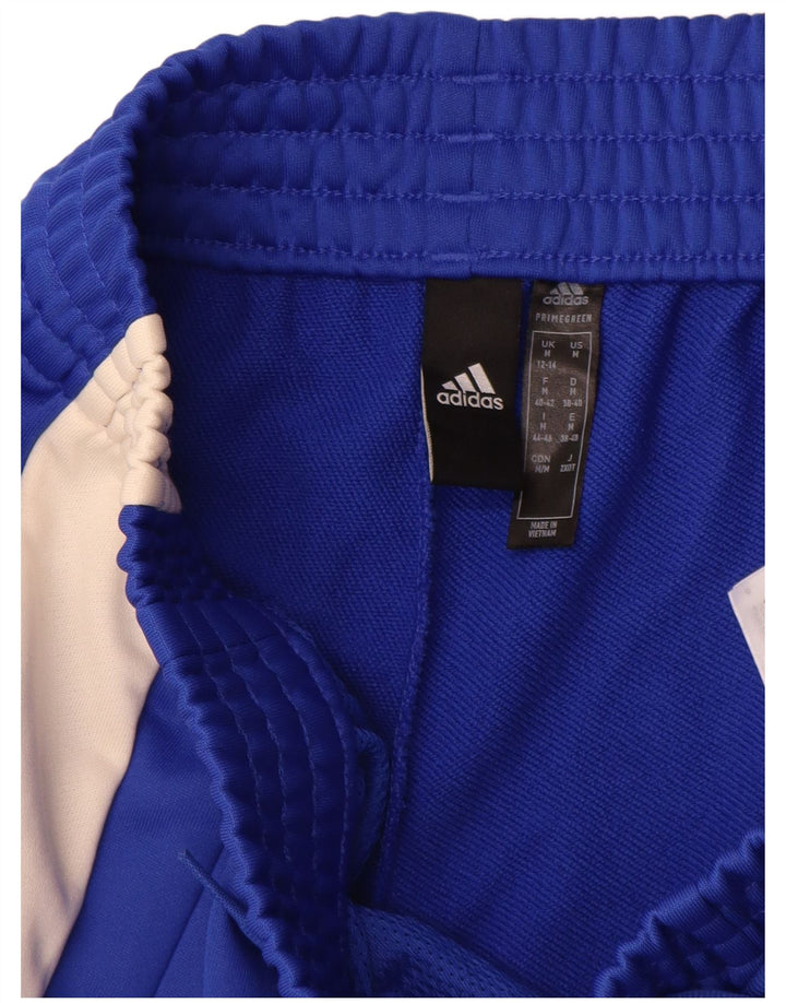 Calça de treino feminina Adidas UK 12/14 azul médio colorblock poliéster