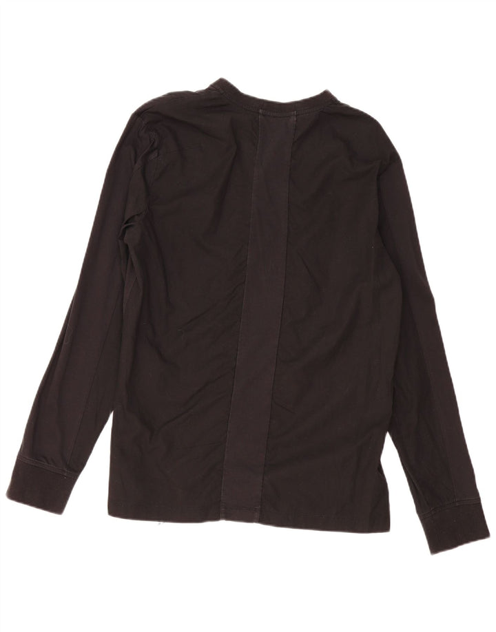Calvin Klein Jeans Feminino Top Manga Longa Reino Unido 12 Médio Algodão Preto