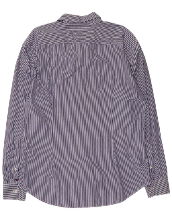 Camisa masculina Slim Fit Tommy Hilfiger 2XL algodão listrado azul marinho