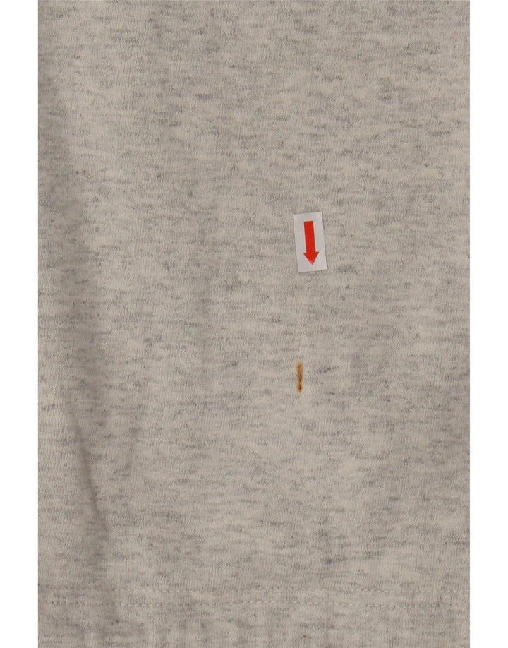 ASICS Mens Zip Neck Moletom Jumper XL Cinza Algodão