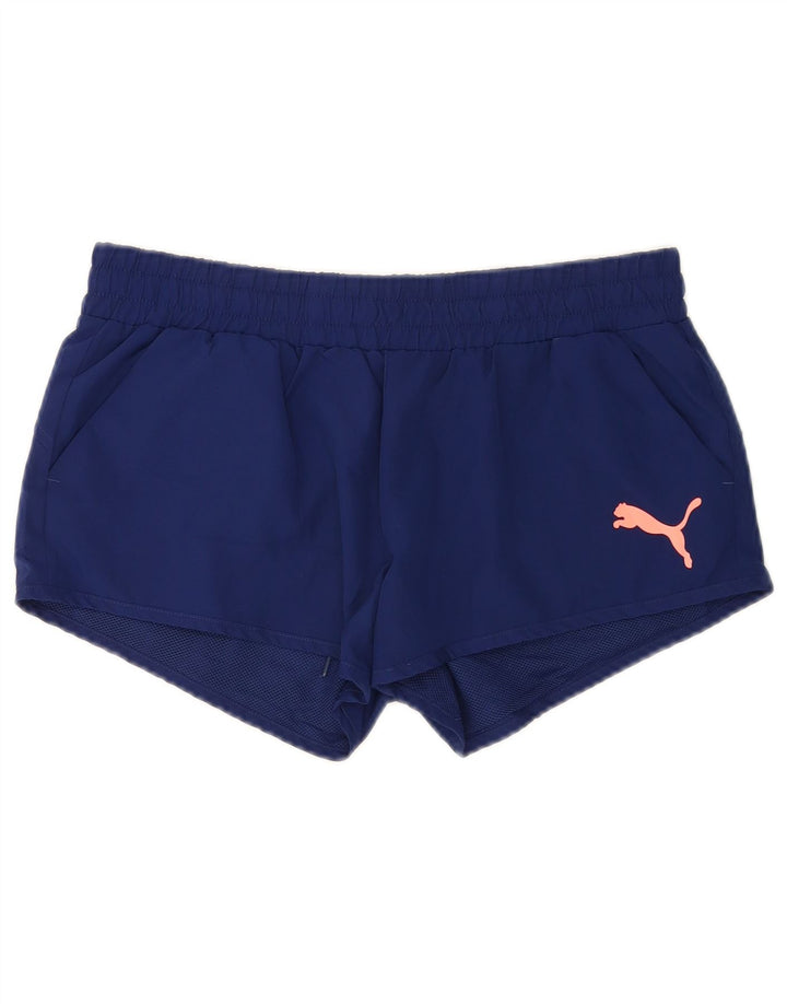 Shorts esportivos femininos Puma UK 12 médio azul marinho poliéster