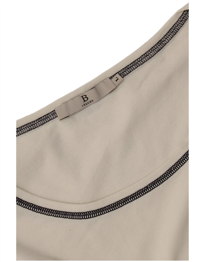 i Blues Crop Top Feminino Manga Longa Reino Unido 14 Grande Branco