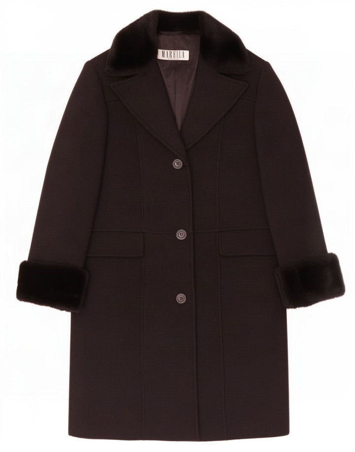 Sobretudo feminino Marella UK 12 lã preta média