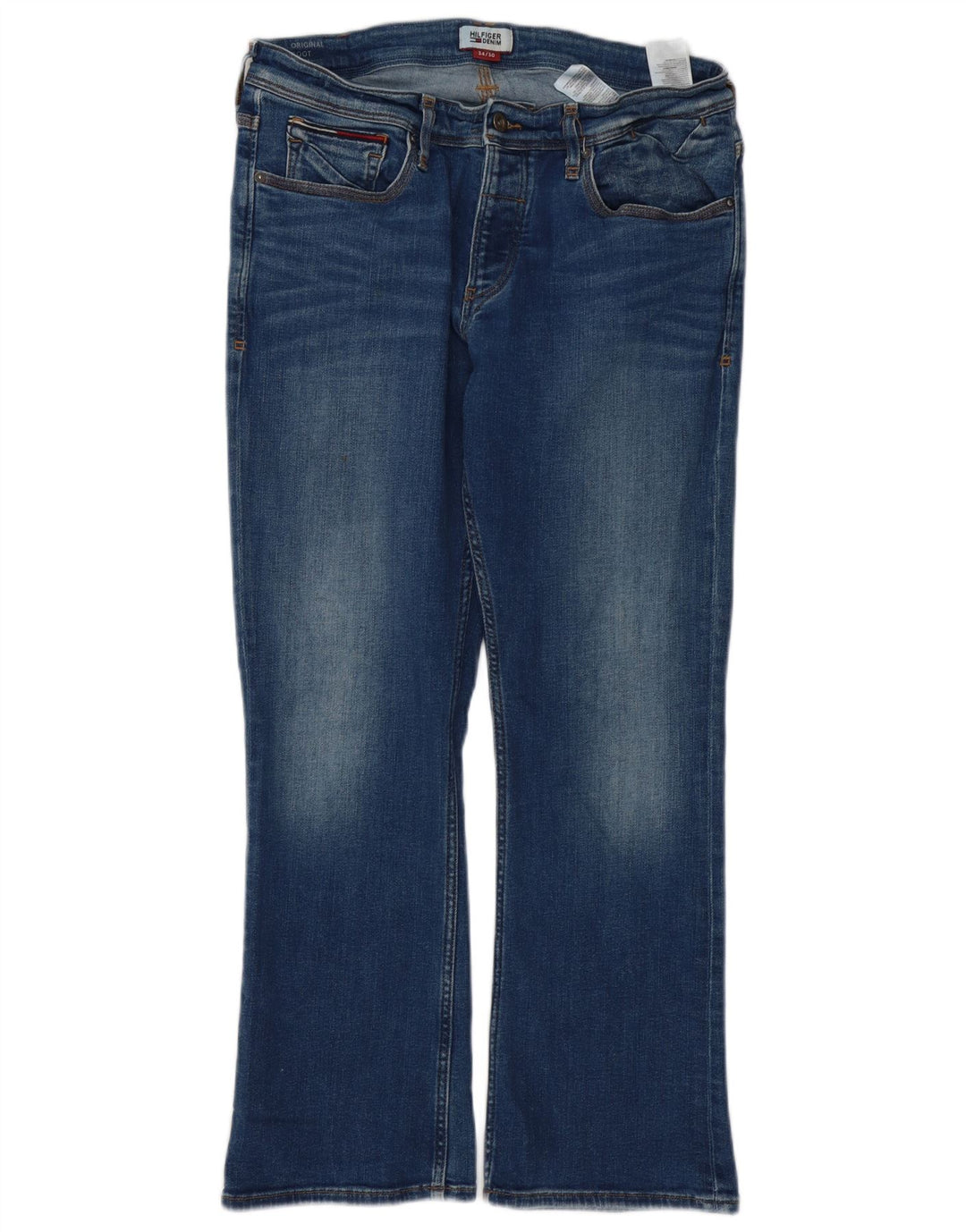 TOMMY HILFIGER Masculino Bootcut Jeans W34 L28 Azul Algodão