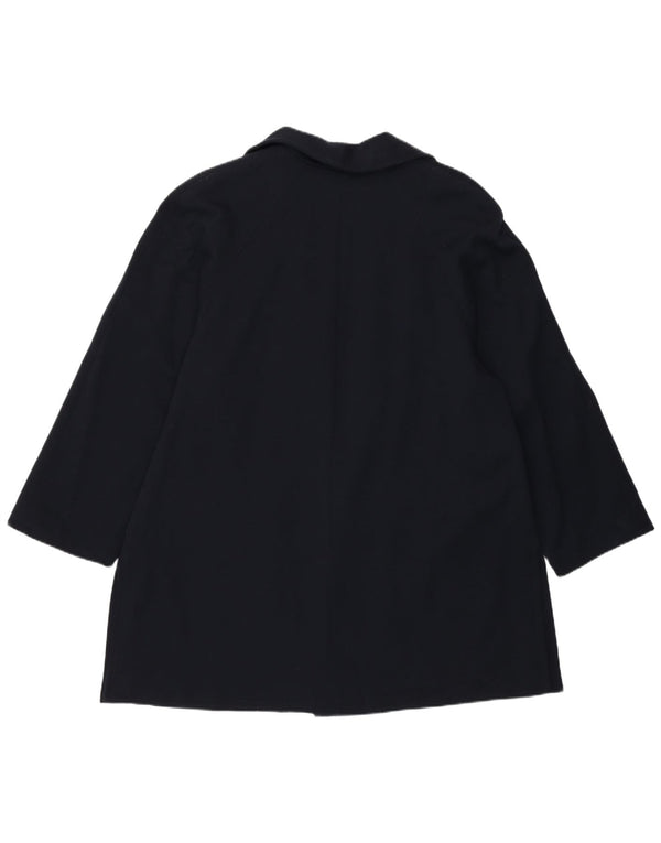 Luisa Spagnoli Womens Open Overcoat UK 14 Large Navy Blue Virgin Wool