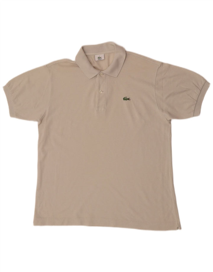 Camisa polo masculina Lacoste tamanho 4 médio algodão branco