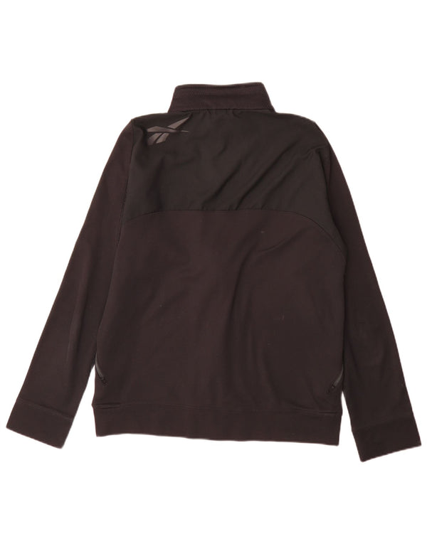 Reebok Mens Graphic Tracksuit Top Jacket Pequeno Poliéster Preto