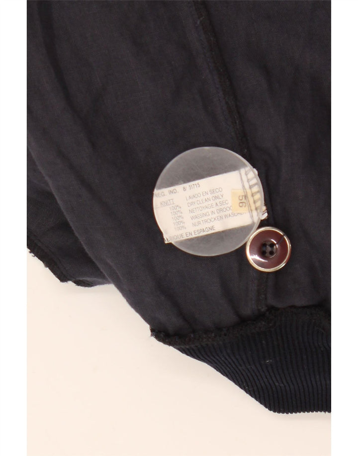 Jaqueta bomber masculina vintage UK 40 grande linho listrado azul marinho