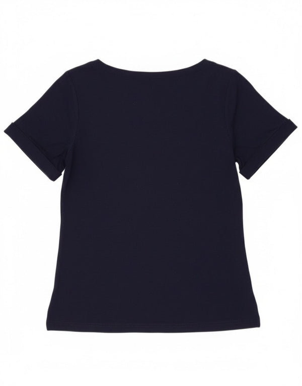 Blusa feminina Ralph Lauren UK 10 pequena azul marinho