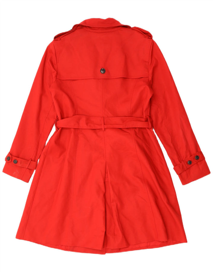 Hobbs Womens Trench Coat UK 14 Médio Algodão Vermelho