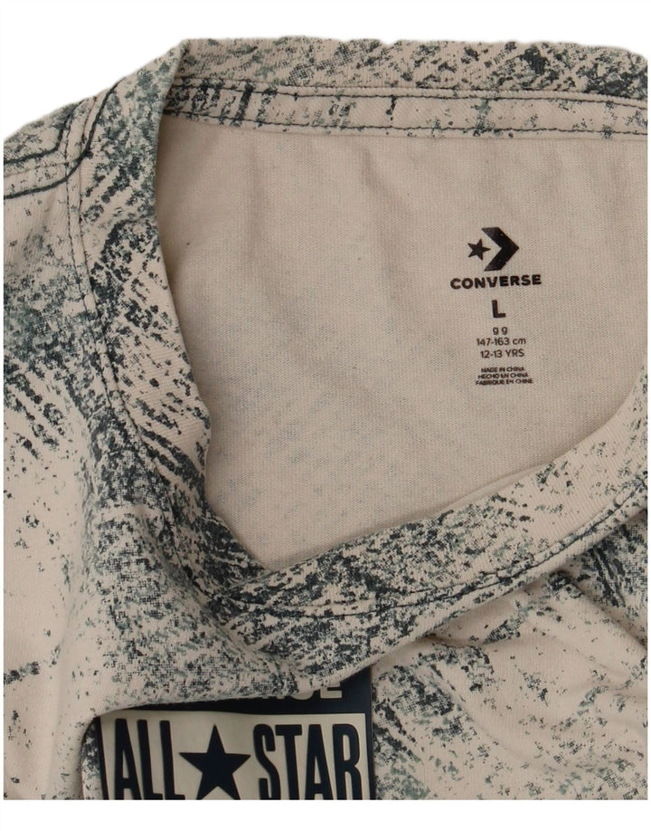 Camiseta gráfica Converse Boys Top 12-13 anos grande xadrez branco