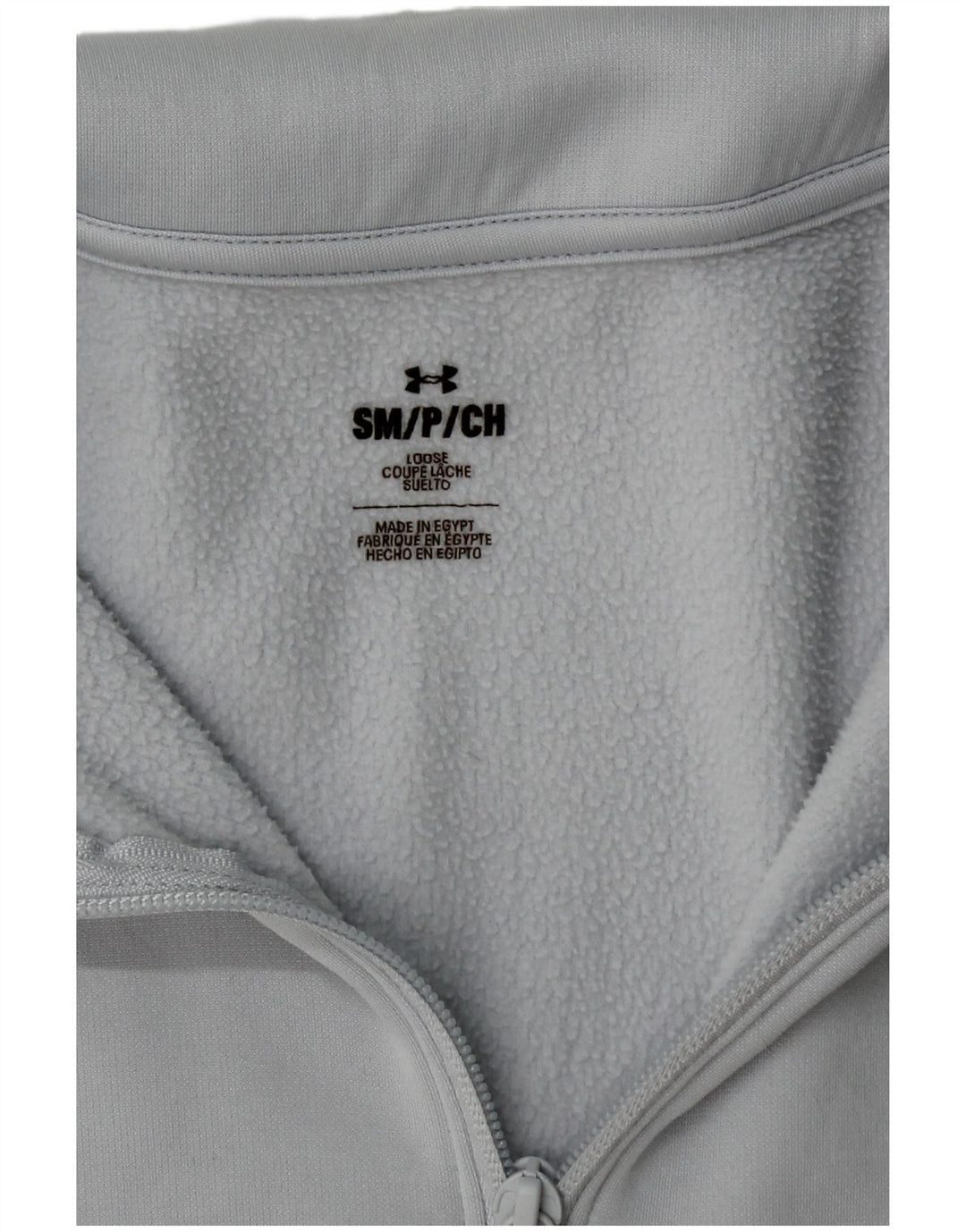 UNDER ARMOUR Suéter feminino oversized com zíper e gola UK 10 pequeno cinza
