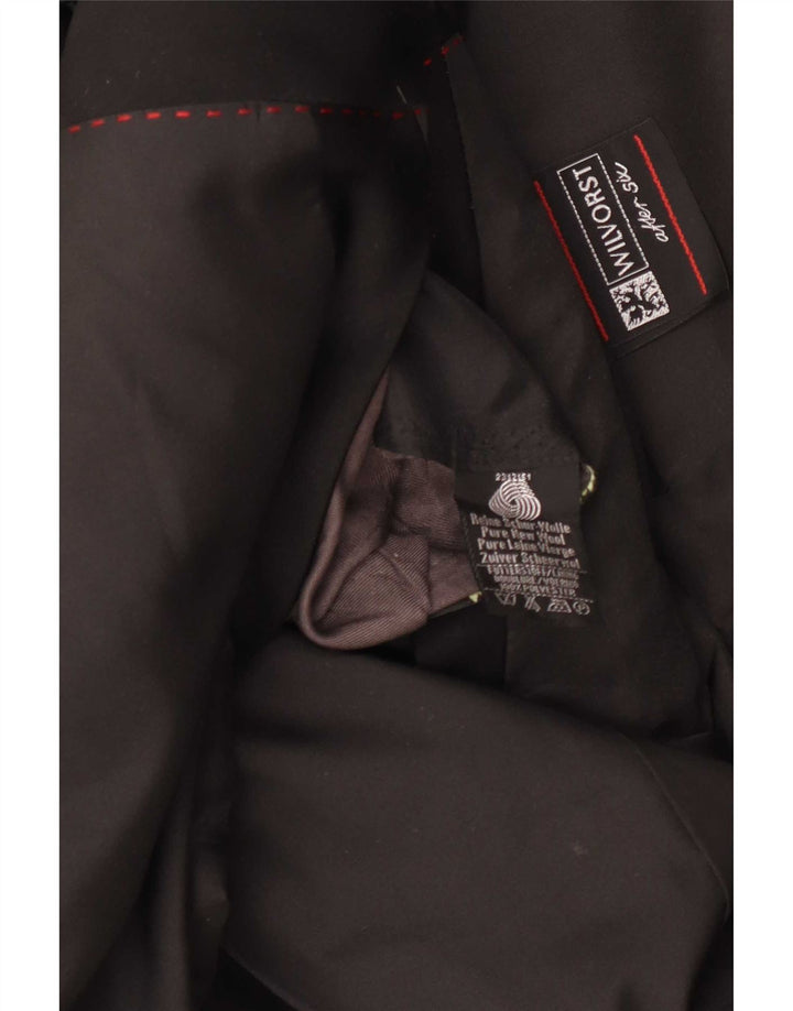 Jaqueta blazer masculina Wilvorst com 1 botão Reino Unido 40 grande preta de lã nova