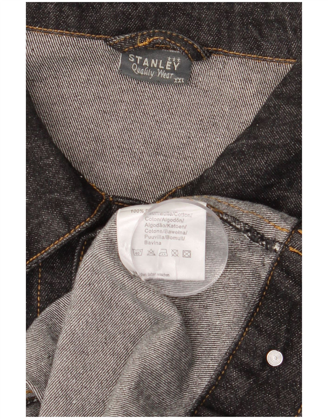 Jaqueta jeans masculina STANLEY UK 44 2XL algodão preto