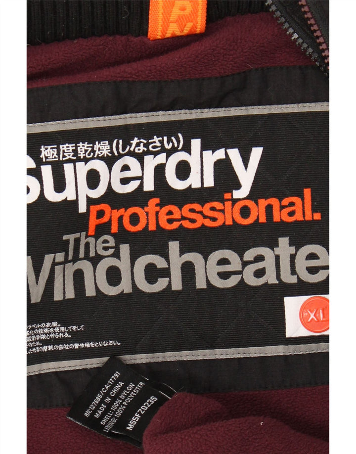 Jaqueta corta-vento masculina Superdry The Windcheater UK 42 XL preto nylon