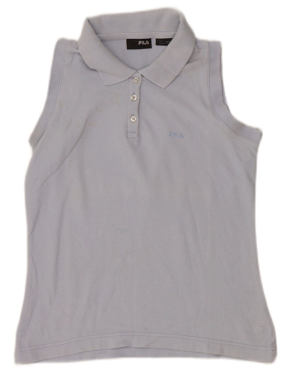 Camisa Polo Feminina Sem Mangas Fila UK 12 Azul Meium