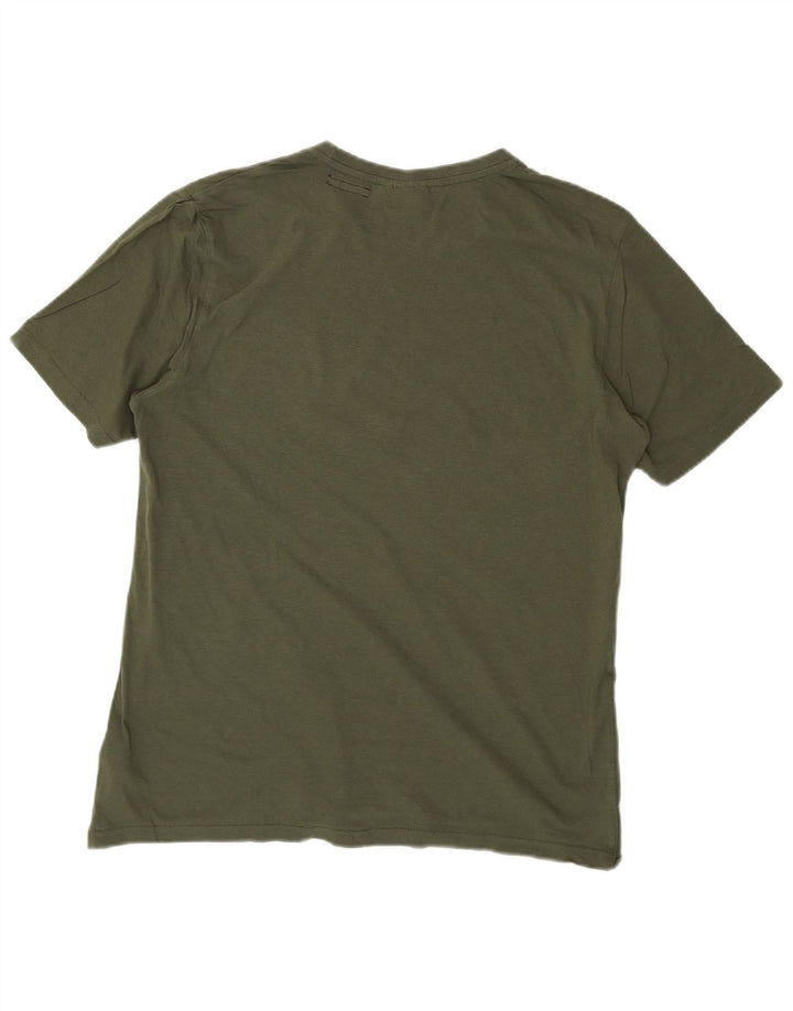Camiseta masculina HUMMEL Top médio de algodão cáqui