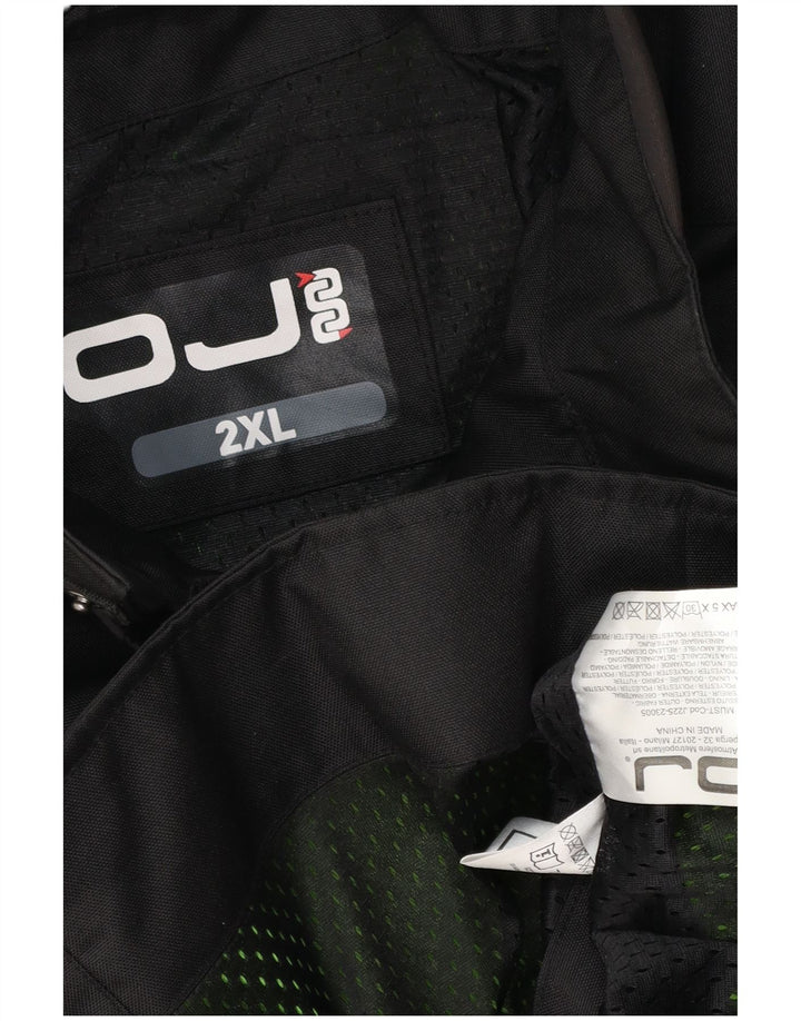 Jaqueta utilitária vintage masculina Moto Racer Reino Unido 44 2XL poliéster preto