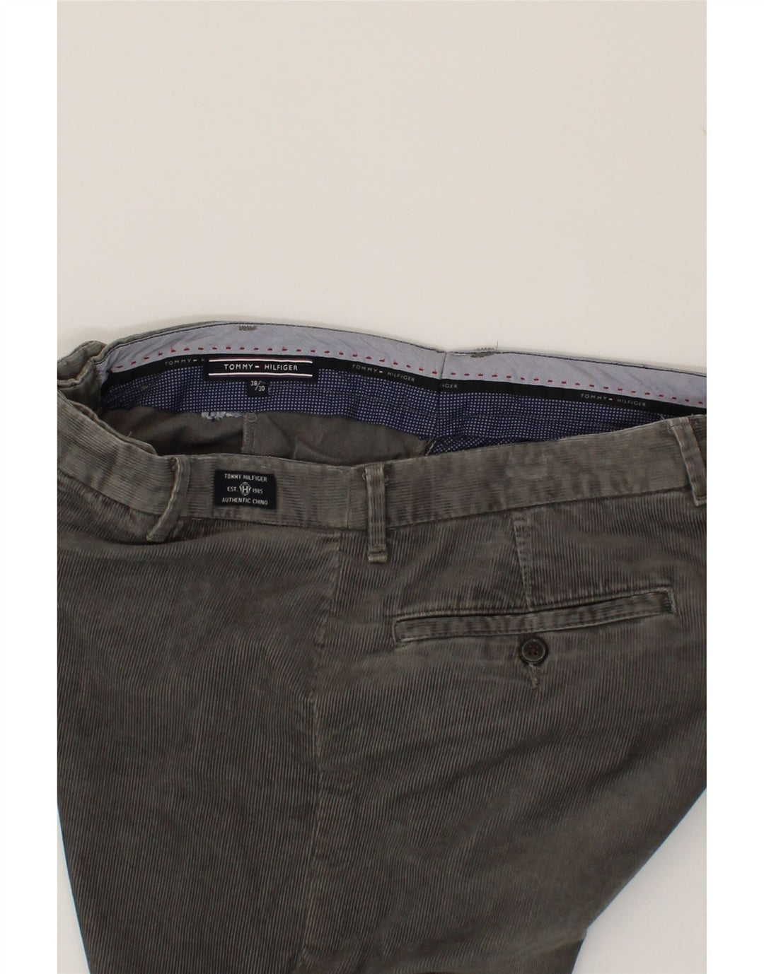 TOMMY HILFIGER Mens Straight Corduroy Trousers W38 L24 Grey Vintage Tommy Hilfiger and Second-Hand Tommy Hilfiger from Messina Hembry 