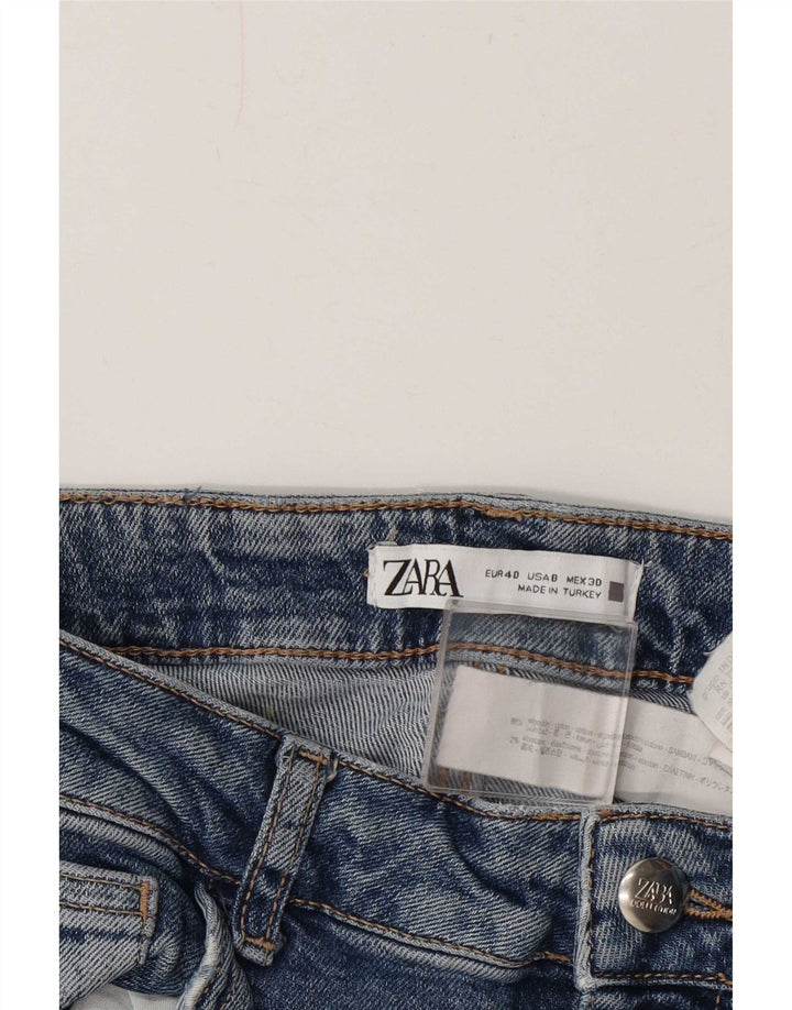 Jeans feminino Zara Flared EU 40 Médio W30 L31 Azul Algodão