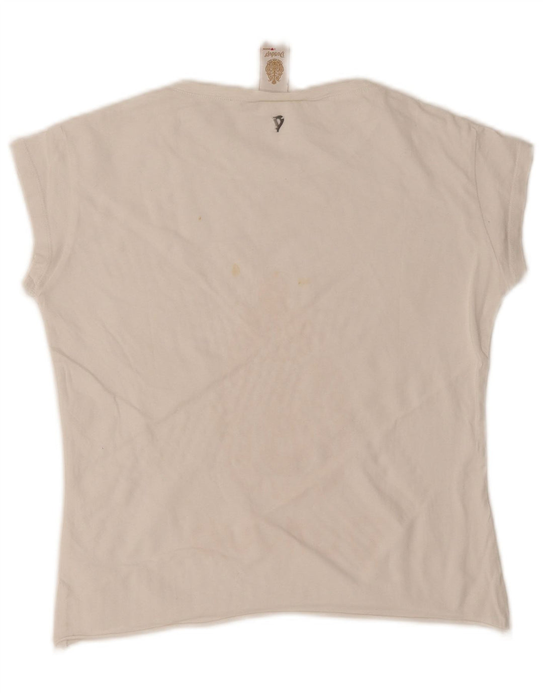 Camiseta Dondup Feminina Crop Graphic UK 12 Médio Branco