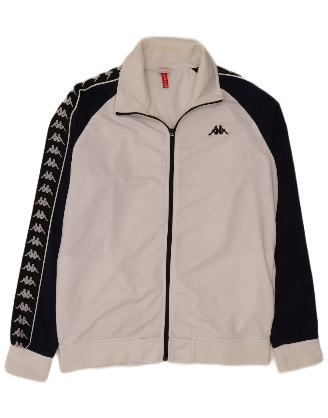 Kappa Mens Graphic Tracksuit Top Jaqueta XL Branco Colourblock Poliéster