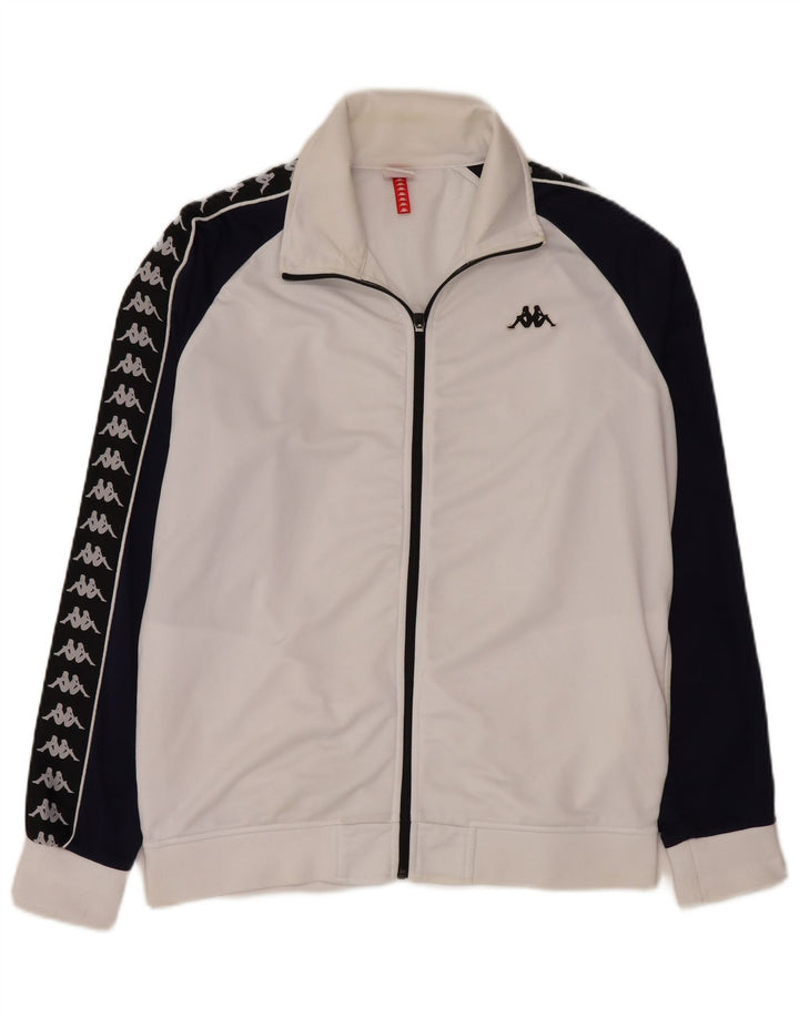 Kappa Mens Graphic Tracksuit Top Jaqueta XL Branco Colourblock Poliéster