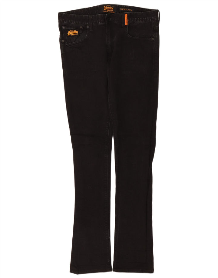 Jeans Superdry Masculino Slim W34 L34 Algodão Preto