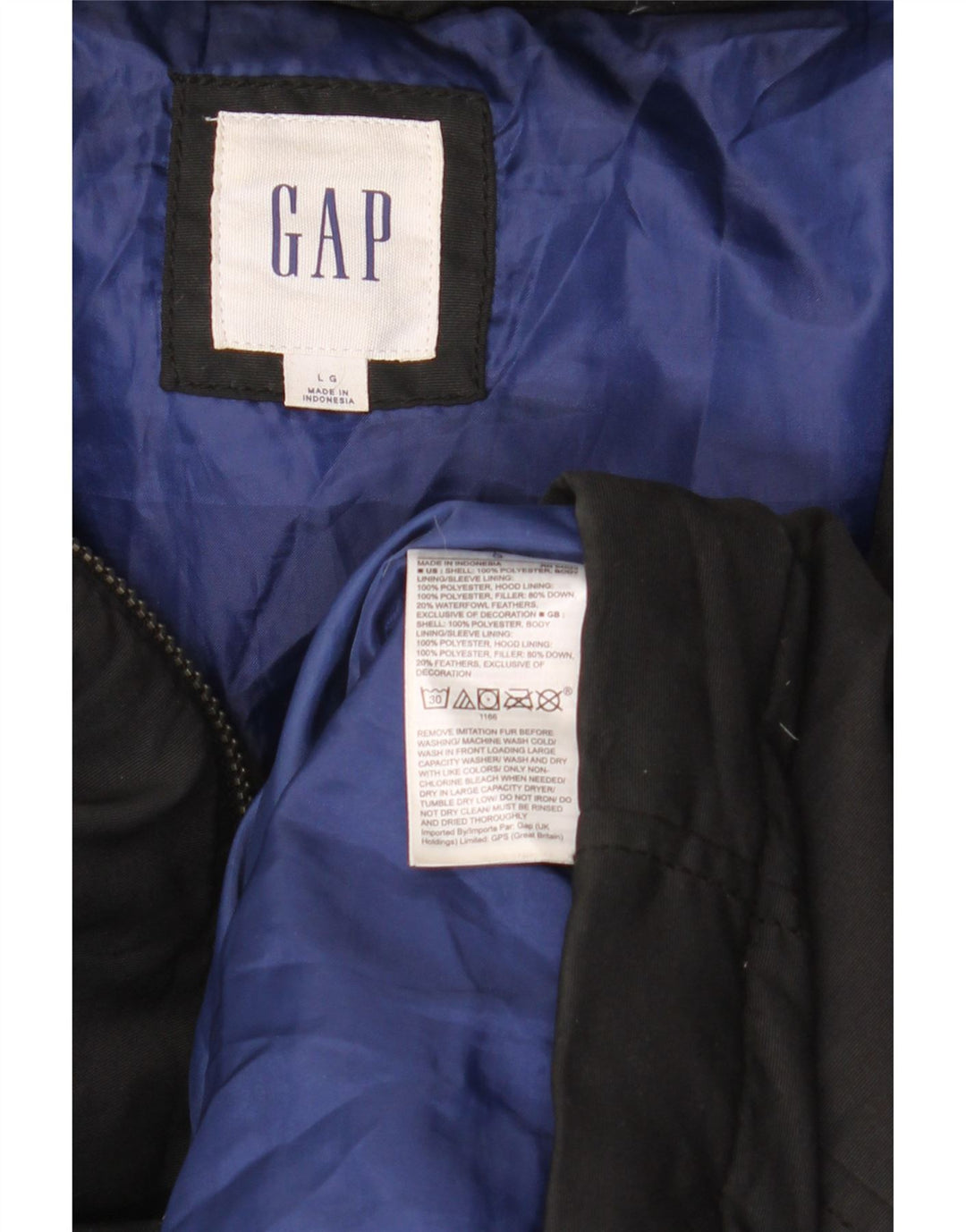 Jaqueta masculina acolchoada com capuz Gap UK 40 poliéster preto grande