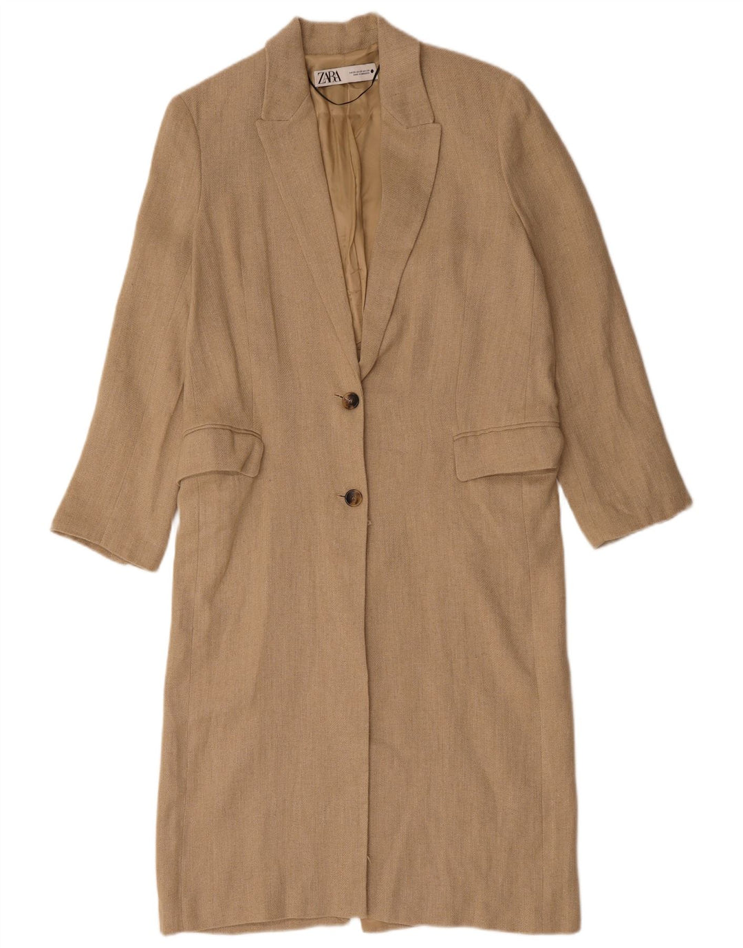 Sobretudo feminino oversized ZARA UK 6 XS linho bege