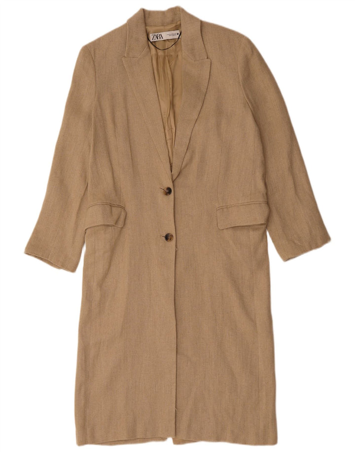 Sobretudo feminino oversized ZARA UK 6 XS linho bege