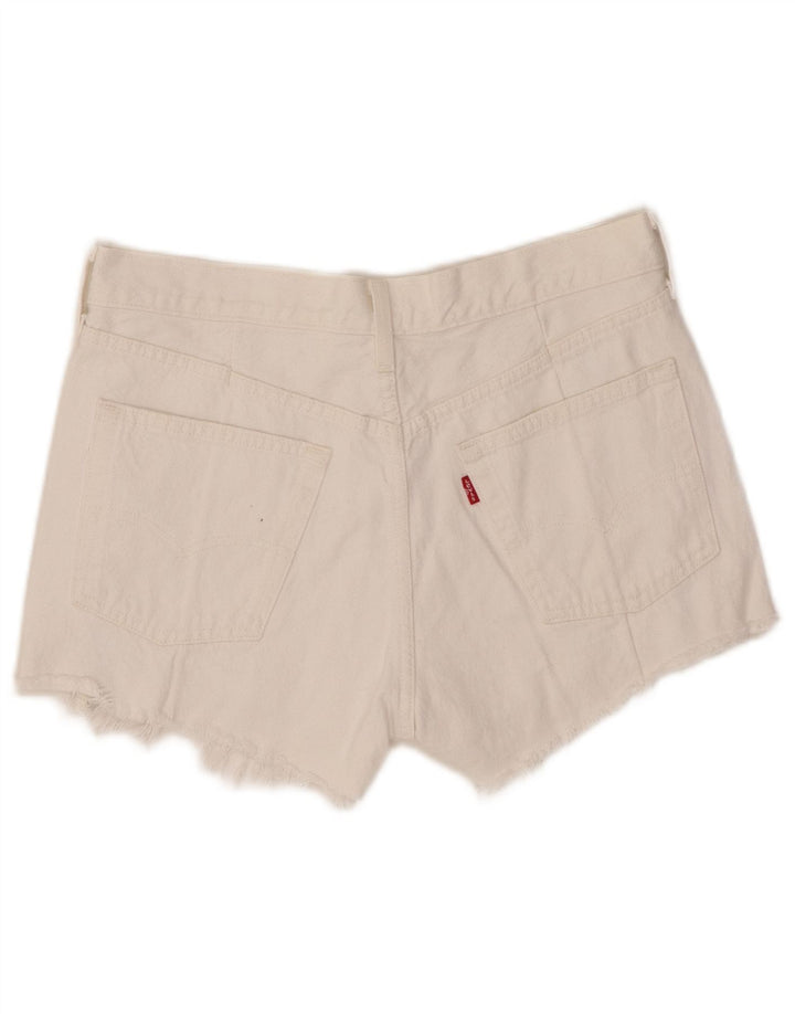 Shorts jeans feminino 501 da LEVI'S W27 médio algodão branco
