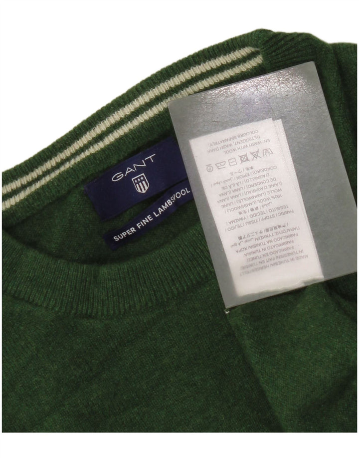 Suéter feminino Gant com gola redonda grande, Reino Unido, 10 lã verde pequena