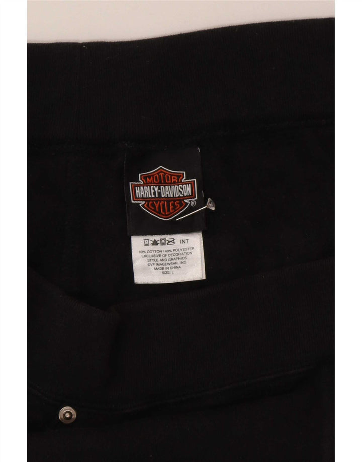 Calça casual capri feminina Harley Davidson grande W40 algodão preto