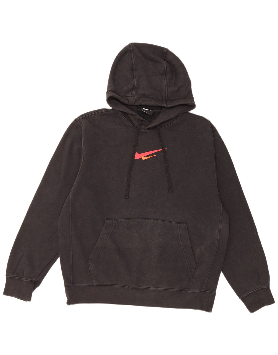 Nike masculino gráfico moletom com capuz médio algodão preto