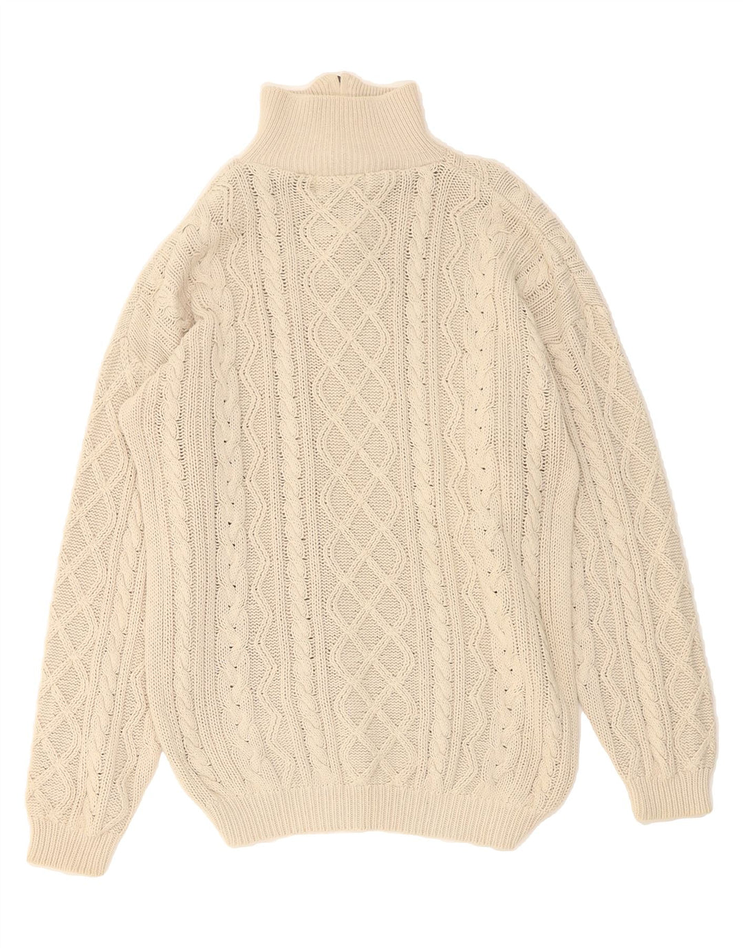 COTTON REPUBLIC Mens Zip Neck Jumper Sweater Medium Off White Cotton Vintage Cotton Republic and Second-Hand Cotton Republic from Messina Hembry 