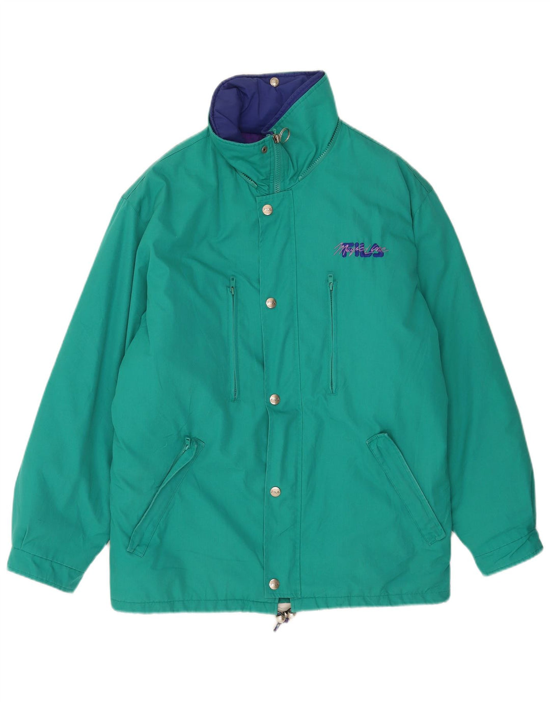 Jaqueta de esqui acolchoada masculina Fila Magic Line pequena verde esportiva