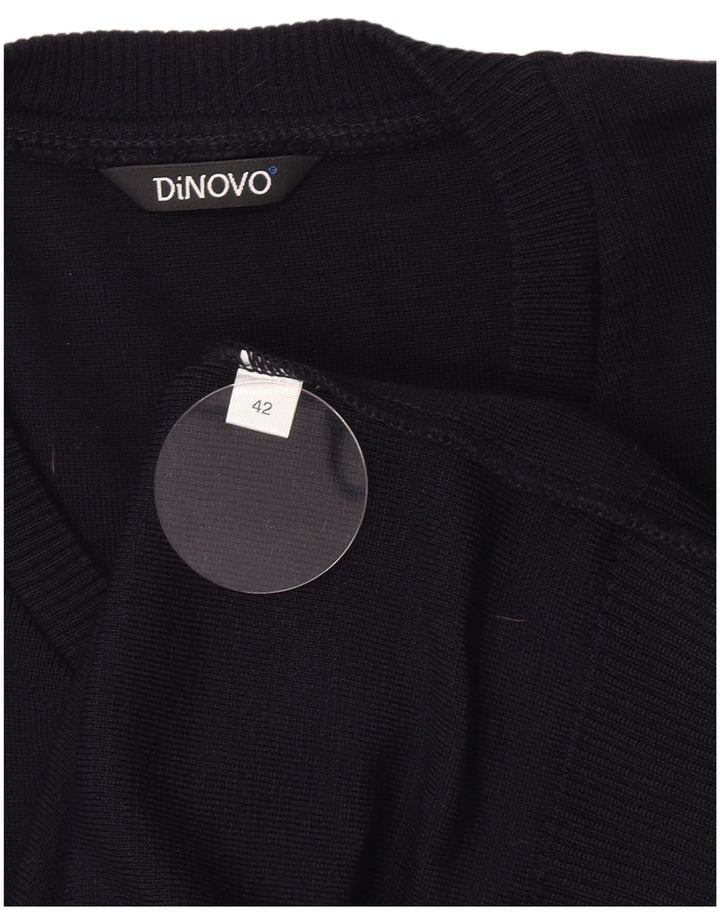 Suéter feminino vintage com decote em V IT 42 azul marinho médio
