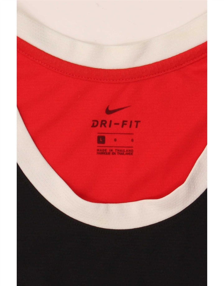 Colete gráfico Nike masculino Dri Fit Top grande bloco colorido preto