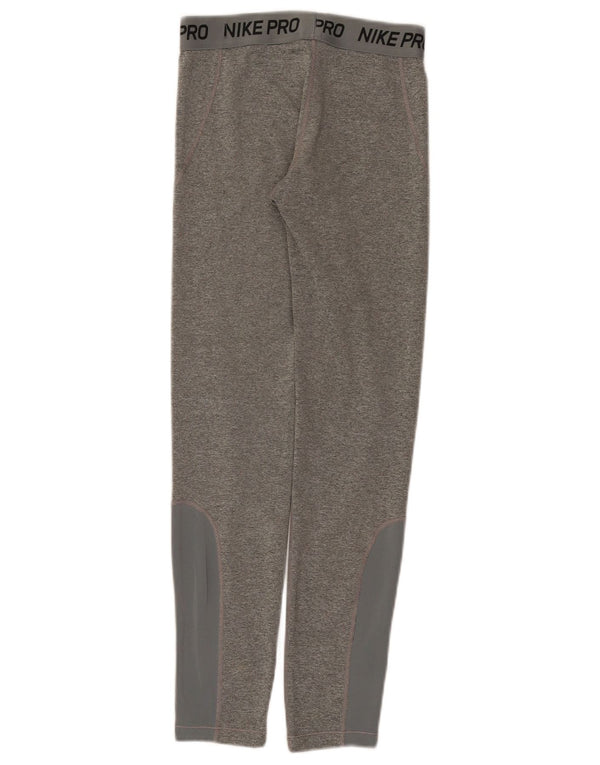 Leggings gráficas Nike para meninas 12-13 anos grandes cinza colorblock poliéster