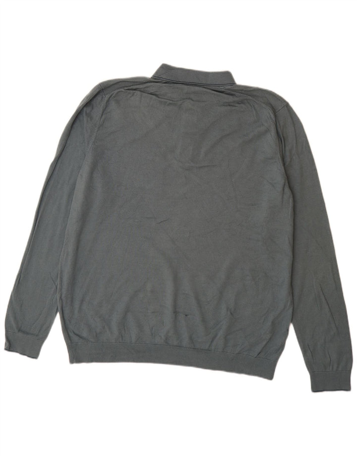 Suéter masculino Marks & Spencer com gola polo XL azul modal