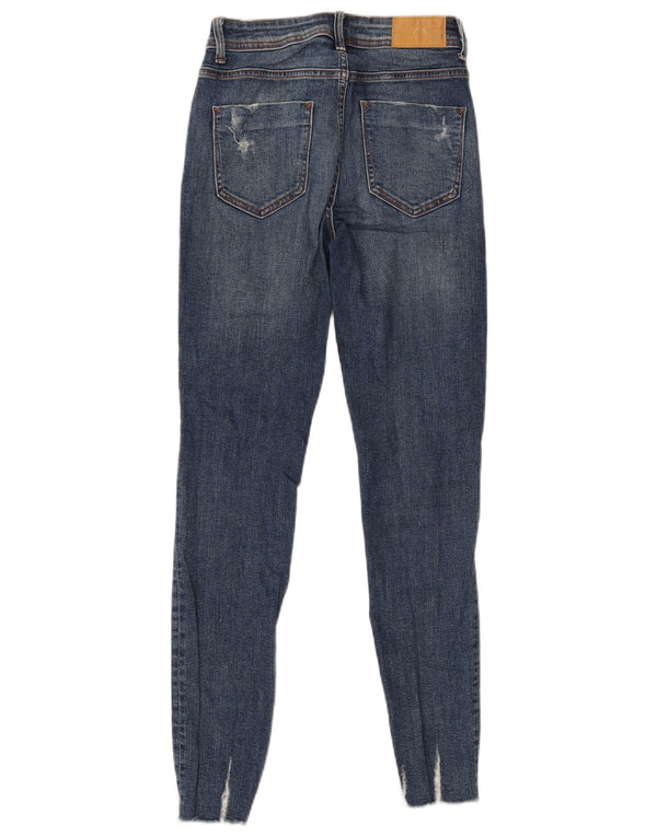 Calça jeans skinny feminina Zara EU 34 2XS W24 L27 azul algodão