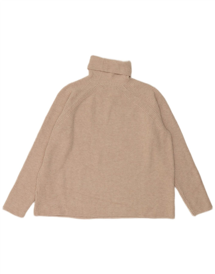 Suéter feminino Marks & Spencer com gola redonda Reino Unido 14 viscose bege médio