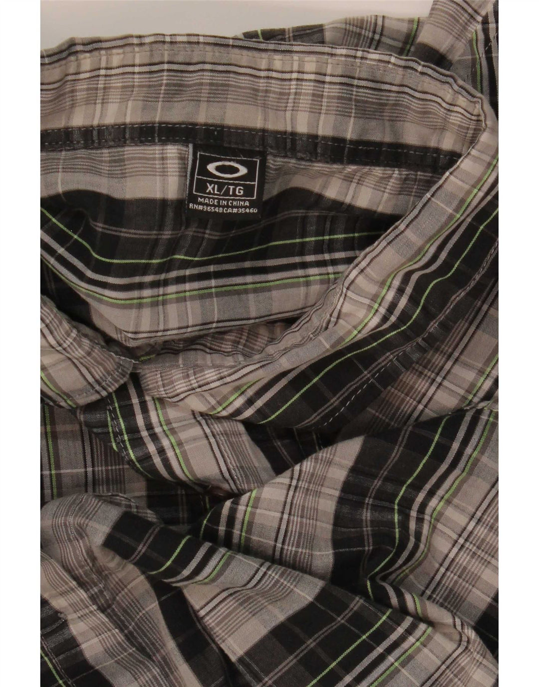 Camisa masculina de manga curta Oakley XL cinza xadrez